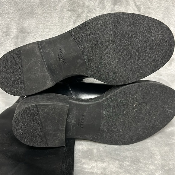 Prada Stretch Napa Moto Knee Boots Size 37 - Picture 8 of 10